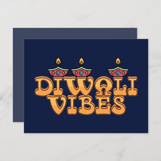 Retro Diwali Vibes Briefkaart (Voorkant / Achterkant)