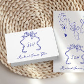 Retro DIY Gevouwen Dolce Kobalt Blauwe Plaats Kaar Kaart