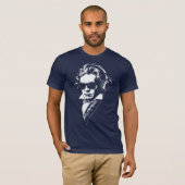 Retro DJ Beethoven face Portrait T-shirt (Voorkant volledig)