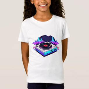 Retro DJ-draaitafel muziek liefhebber kids ontwerp T-shirt