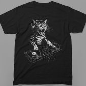 Retro DJ Kat Krabbend aan Vinyl Tri-Blend Shirt