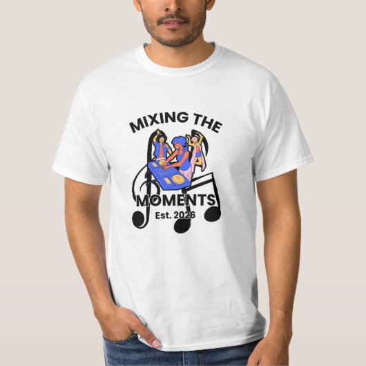 Retro DJ Muziekmix T-shirt (Voorkant)