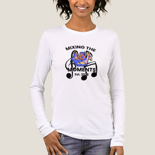 Retro DJ Muziekmix T-shirt (Voorkant volledig)
