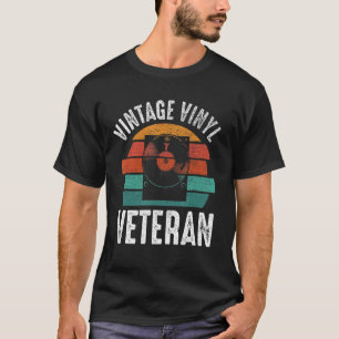 Retro DJ Vinyl Record vinylveteraan voor Co. T-shirt