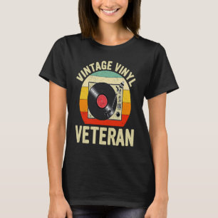 Retro DJ Vinyl Record vinylveteraan voor Co. T-shirt