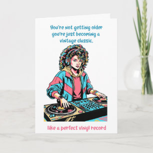 Retro DJ Vinylplaat Grappige Verjaardagskaart Vrie Kaart