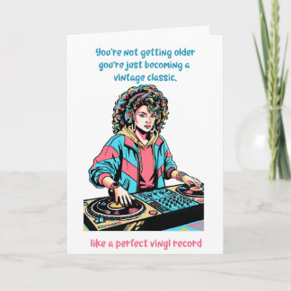 Retro DJ Vinylplaat Grappige Verjaardagskaart Vrie Kaart