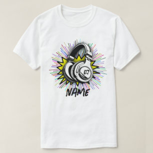 Retro DJ Vinylplaat Naam Custom Grafisch T-shirt