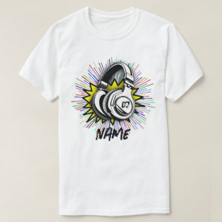 Retro DJ Vinylplaat Naam Custom Grafisch T-shirt