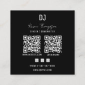 Retro Djing Modern Music DJ Vinyl Musician Vierkante Visitekaartje (Achterkant)