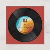 Retro Djing Modern Music DJ Vinyl Musician Vierkante Visitekaartje (Voorkant)