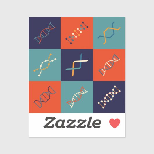 Retro DNA genetica stambiologie patroonset Sticker (Vel)