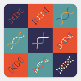 Retro DNA genetica stambiologie patroonset Vierkante Sticker