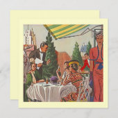Retro Do Lunch nodigt Lady Friends samen uit Kaart (Voorkant / Achterkant)