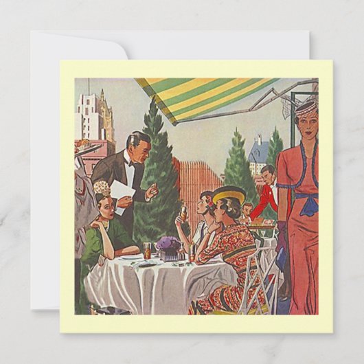 Retro Do Lunch nodigt Lady Friends samen uit Kaart (Voorkant)