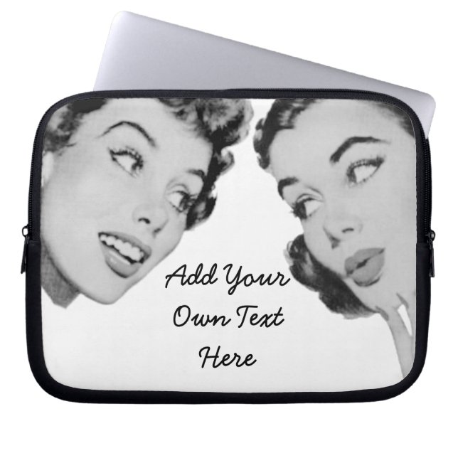 Retro Do Tell Laptop Sleeve (Voorkant)