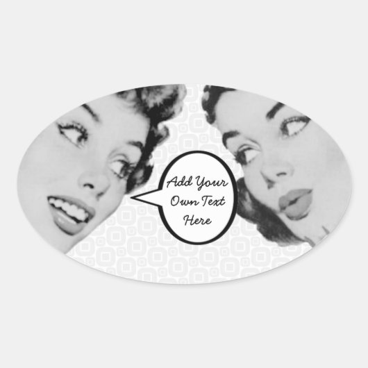 Retro Do Tell Ovale Sticker (Voorkant)