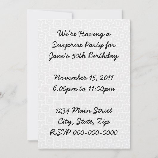 Retro Do Tell Surprise Birthday Party Kaart (Achterkant)