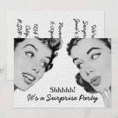 Retro Do Tell Surprise Birthday Party Kaart (Voorkant / Achterkant)