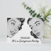 Retro Do Tell Surprise Birthday Party V2 Kaart (Staand voorkant)