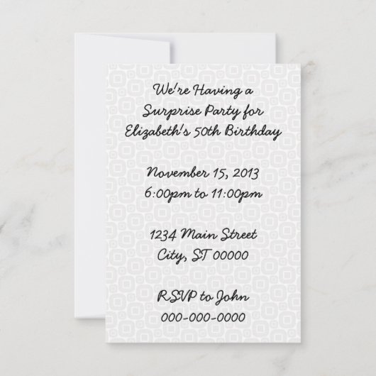 Retro Do Tell Surprise Birthday Party V2 Kaart (Achterkant)