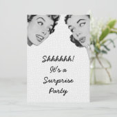 Retro Do Tell Surprise Party Kaart (Staand voorkant)