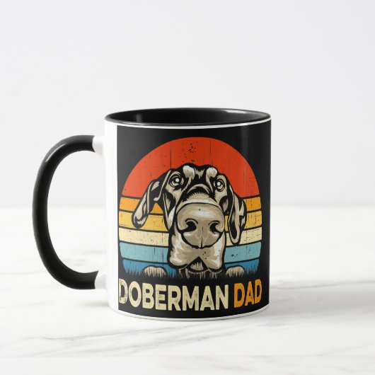 Retro Doberman Dad Vaderdag Vintage Dog Dad Mok (Links)
