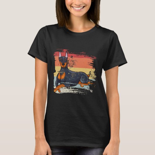Retro Doberman Dog T-shirt (Voorkant)