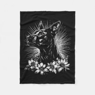 Retro Doberman Pinscher Hondenliefhebber Tattoo St Fleece Deken