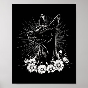 Retro Doberman Pinscher Hondenliefhebber Tattoo St Poster