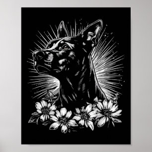 Retro Doberman Pinscher Hondenliefhebber Tattoo St Poster