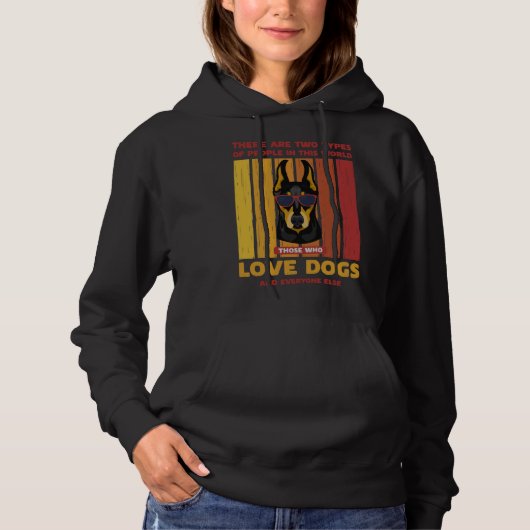 Retro Doberman twee soorten mensen Hoodie (Voorkant)