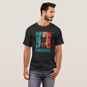 Retro Dobermann Pincher Dobermann Hond T-shirt (Voorkant volledig)
