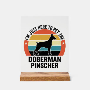 Retro Dobermann Pinscher Hond Liefhebber Shirt Ont Acryl Bord
