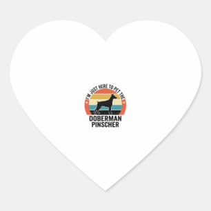Retro Dobermann Pinscher Hond Liefhebber Shirt Ont Hart Sticker