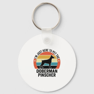 Retro Dobermann Pinscher Hond Liefhebber Shirt Ont Sleutelhanger