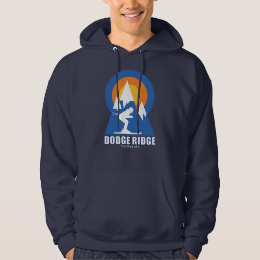 Retro Dodge Ridge Ski Zonsondergang Hoodie (Voorkant)