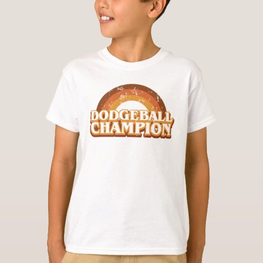 Retro Dodgeball Champion Kinder Ringer T-Shirt (Voorkant)