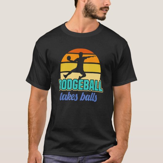 Retro Dodgeball neemt ballen Dodgeball Player T-shirt (Voorkant)