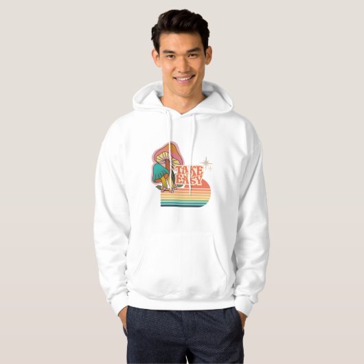 Retro DOE HET RUSTIG AAN Hoodie (Voorkant volledig)