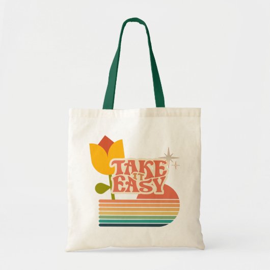 Retro DOE HET RUSTIG AAN Tote Bag (Voorkant)