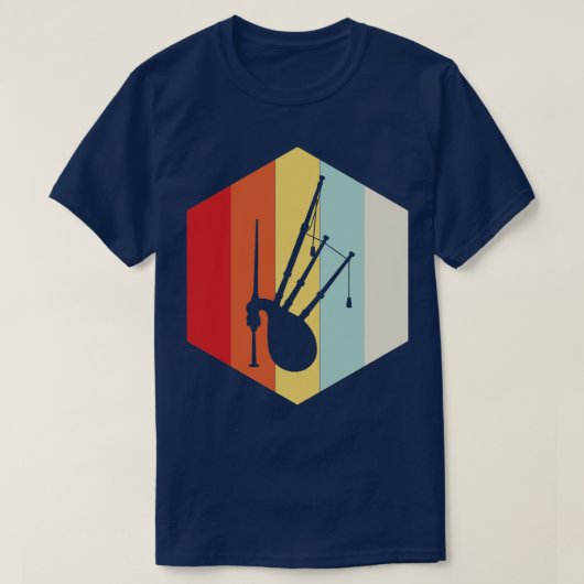 Retro doedelzak silhouet t-shirt (Design voorkant)
