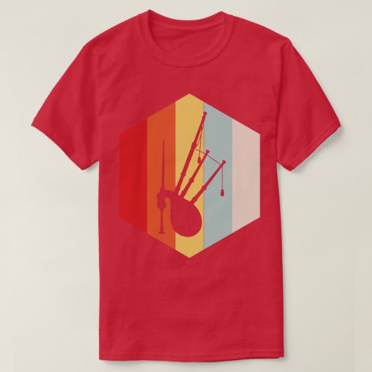 Retro doedelzak silhouet t-shirt (Design voorkant)