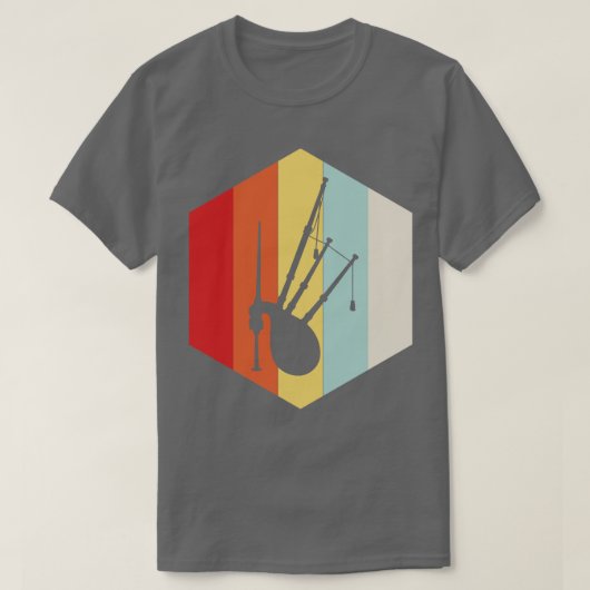 Retro doedelzak silhouet t-shirt (Design voorkant)
