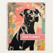 Retro Dog abstract Collage Scrapbooking Planner (Voorkant)