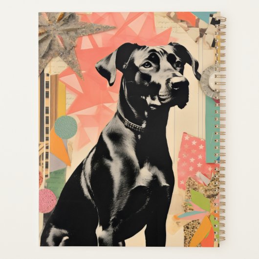 Retro Dog abstract Collage Scrapbooking Planner (Achterkant)