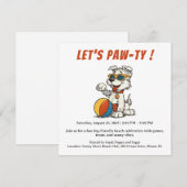 Retro Dog Beach Party Invitation –  Cartoon Save The Date (Voorkant / Achterkant)