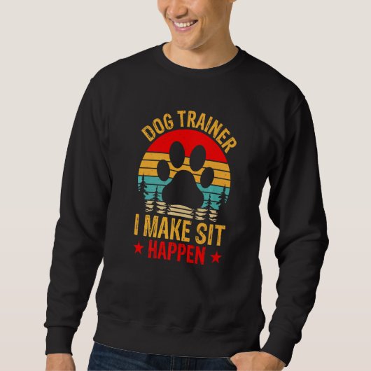 Retro Dog beveelt Obedience Training Dog Trainer Trui (Voorkant)