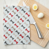 Retro Dog Bone Patroon Theedoek (Quarter Fold)