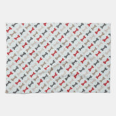 Retro Dog Bone Patroon Theedoek (Horizontaal)